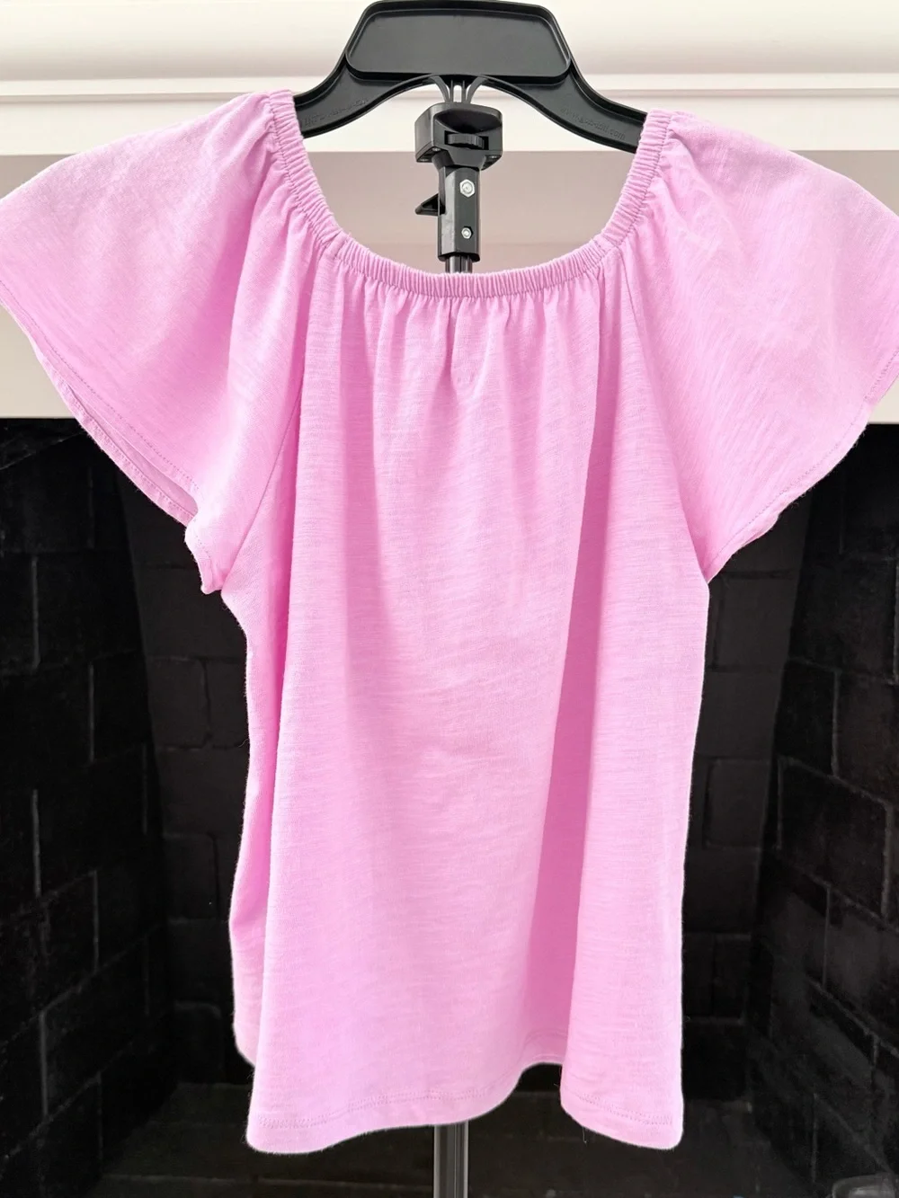 GAP Girls Pink Off-Shoulder Flutter Sleeve Top-Girls L